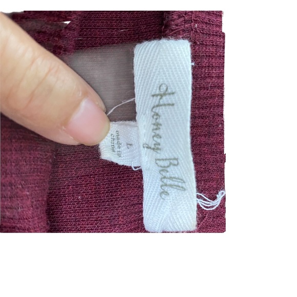 Honey Belle Top Crew Neck Choker Neck Cut Out Neck Relax Fit Junior ShortS  L - Picture 4 of 8